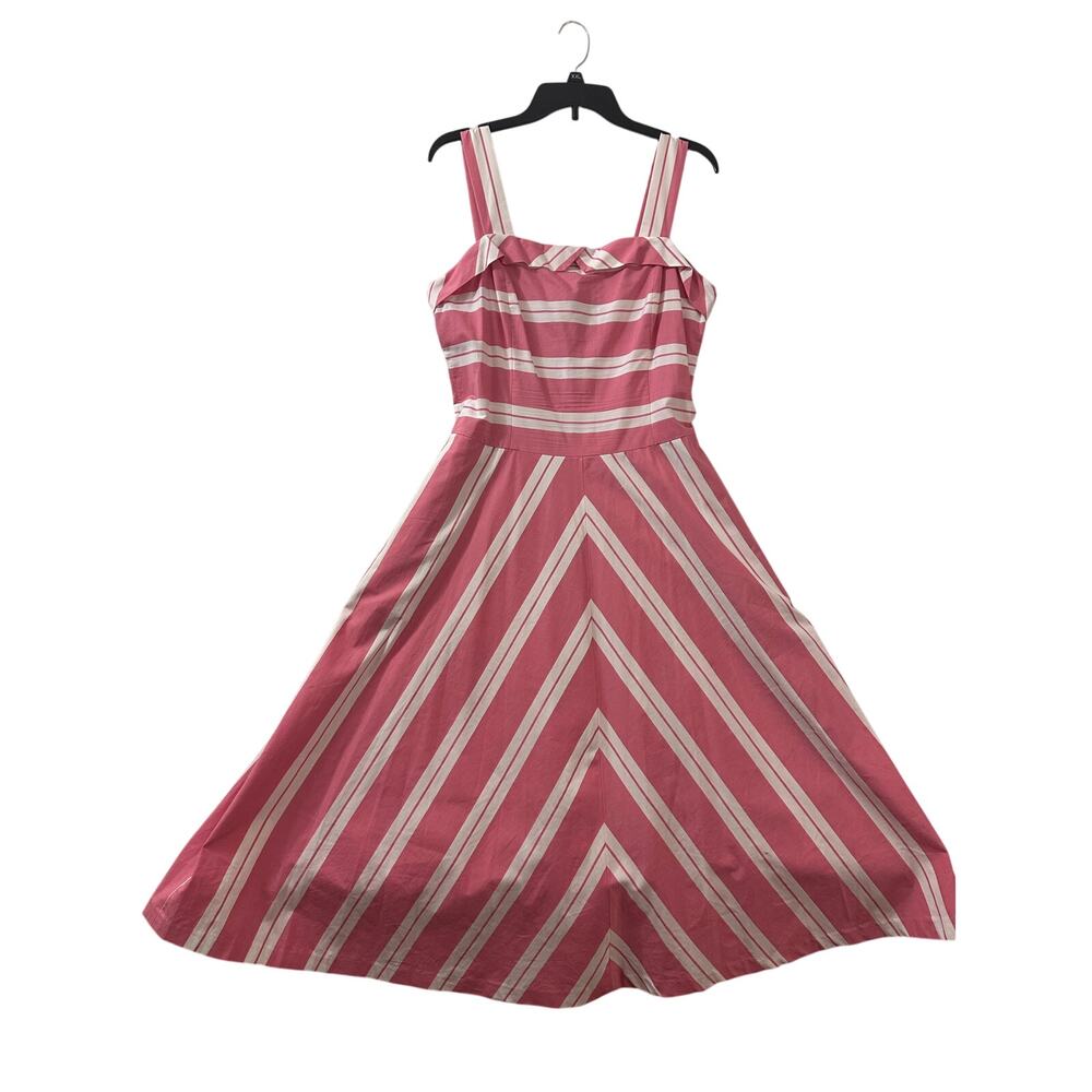J. Peterman Pink and White Ruffled Sundress